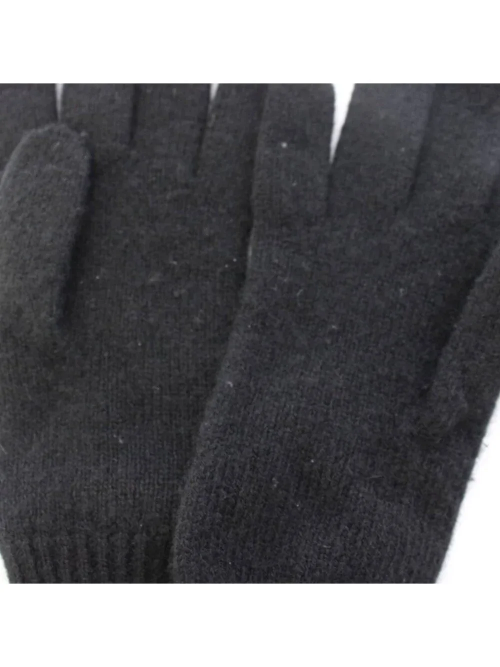 Hermes Darling Medall Cashmere Knit Gloves Visual Decoration Black